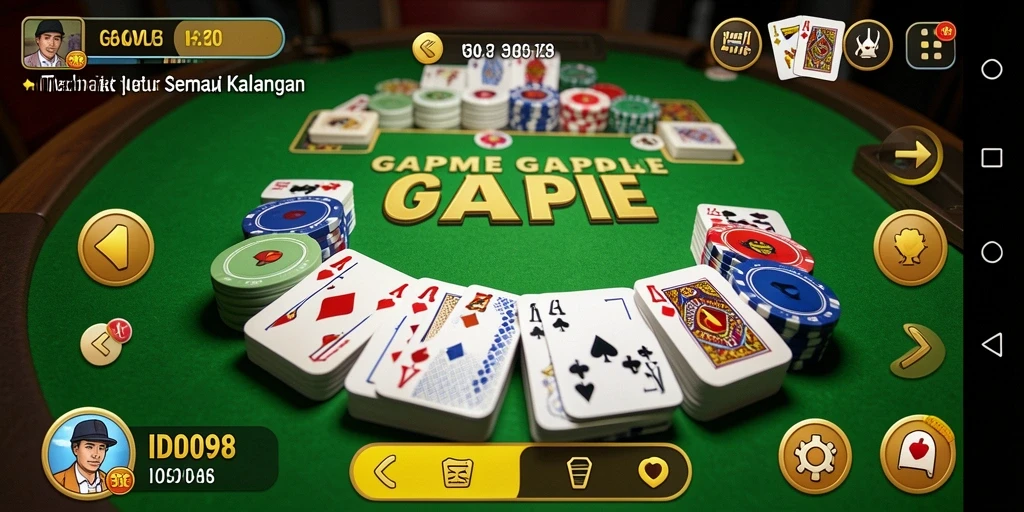 Tampilan gameplay Gaple seru dan interaktif di ID098.