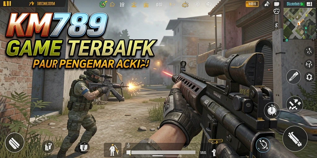 Screenshot KM789 menunjukkan momen seru dalam gameplay FPS yang mendebarkan.