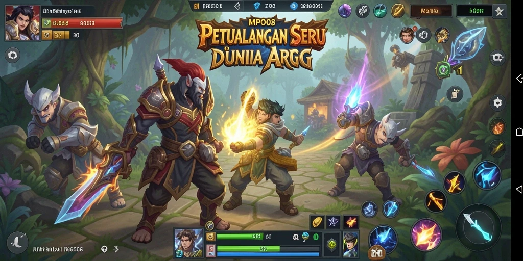 Screenshot menunjukkan momen pertarungan seru dalam MPO08 dengan berbagai efek visual.