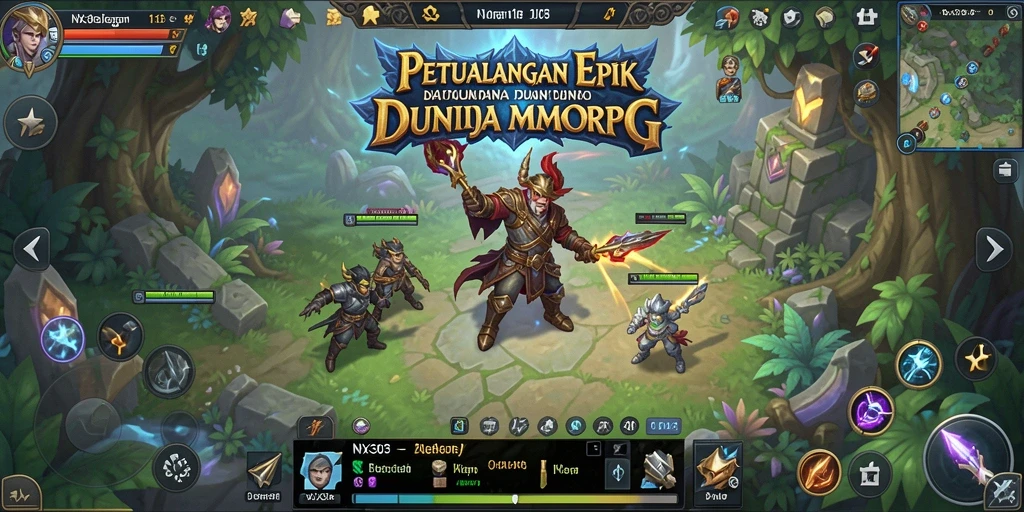 Tampilan gameplay <strong>NX303</strong> yang memukau dengan pertarungan epik di dunia MMORPG.