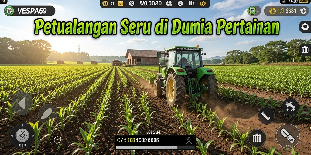 Gameplay VESPA69 yang seru dengan pertanian yang memukau.