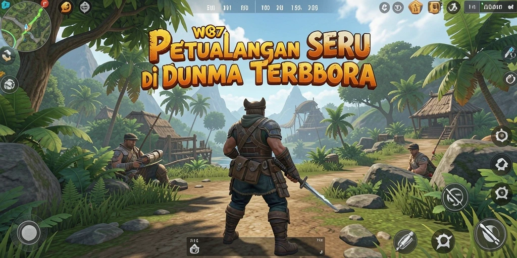 Tangkapan layar gameplay WG87 menampilkan petualangan di dunia terbuka yang luas.